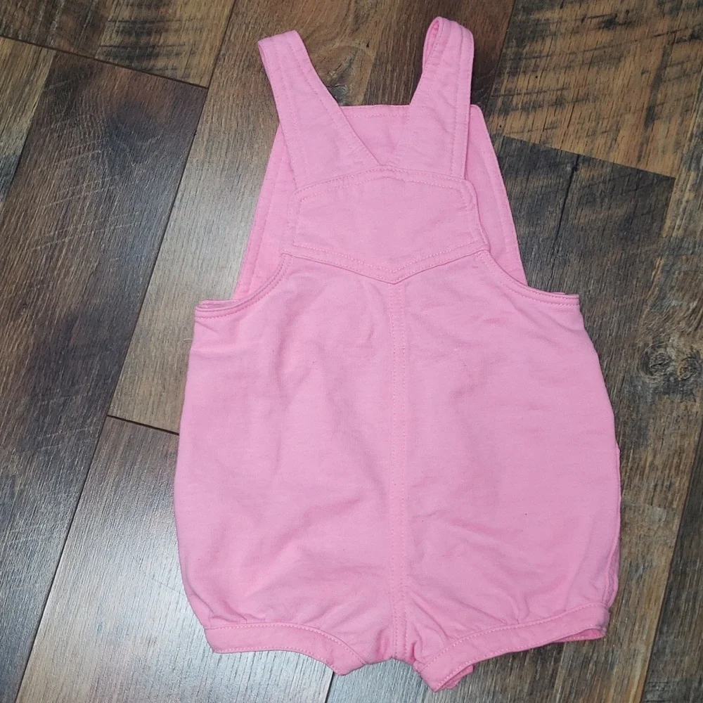 Carter's Bright Bubblegum Pink Short Overalls, Size 24 Months